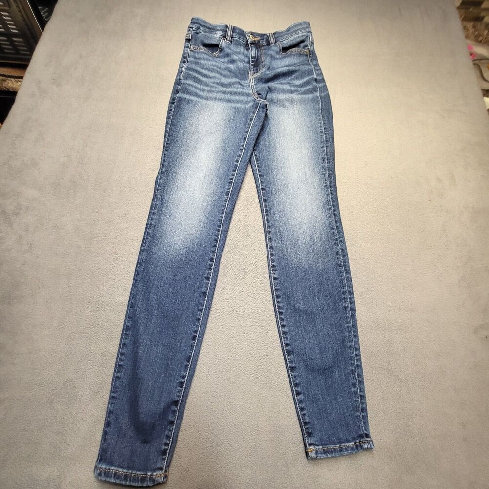 American Eagle Jeans‎ Womens 4 Blue High Rise Jegging Distressed Stretch Denim